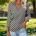 thumbnail image 5 of ShiShine 3/4 Length Sleeve Womens Tops Shirts for Women V Neck Trendy Work Clothes Ladies Fashion 2025 Fall Trendy Outfits, 5 of 7