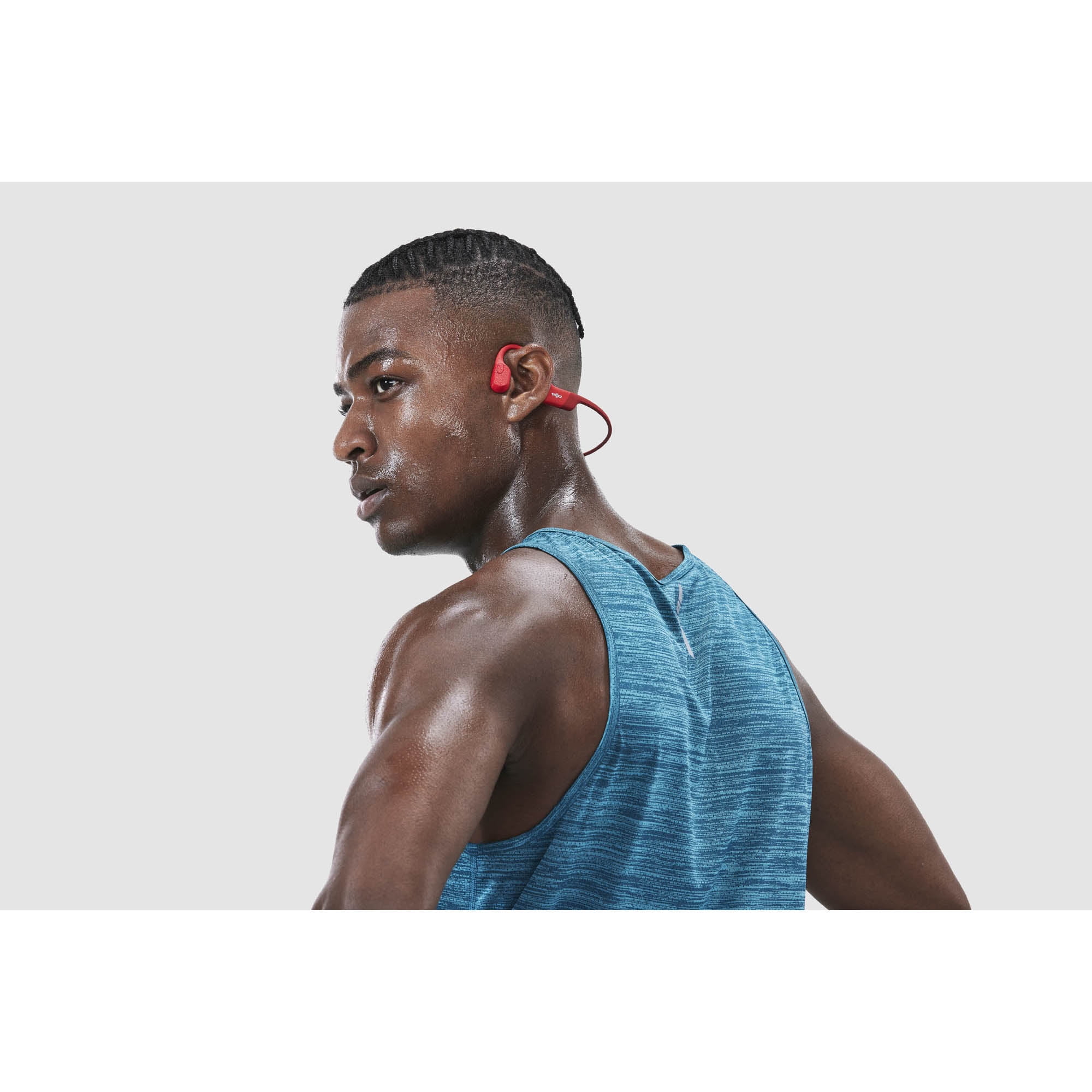 Shokz - OpenRun, Bone Conduction Sports Headphones, Red