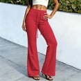 thumbnail image 4 of Sentuca Womens Yoga Sweatpants Soft Drawstring Bootcut Pants High Waisted Fashion Workout Trousers Red M, 4 of 8
