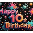 thumbnail image 3 of Colorful Design Happy 10th Birthday Decorative Banner Kids Party Celebration for Birthday Party Indoor Decoration Photo Shoot, 3 of 7