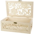 thumbnail image 2 of Lasercut Wood Box with Flower Motif: 10.5 inches, 2 of 3