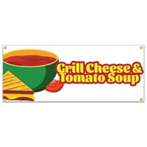 Grilled Cheese And Tomato Soup 48" Banner Concession Stand Food Truck Single Sided