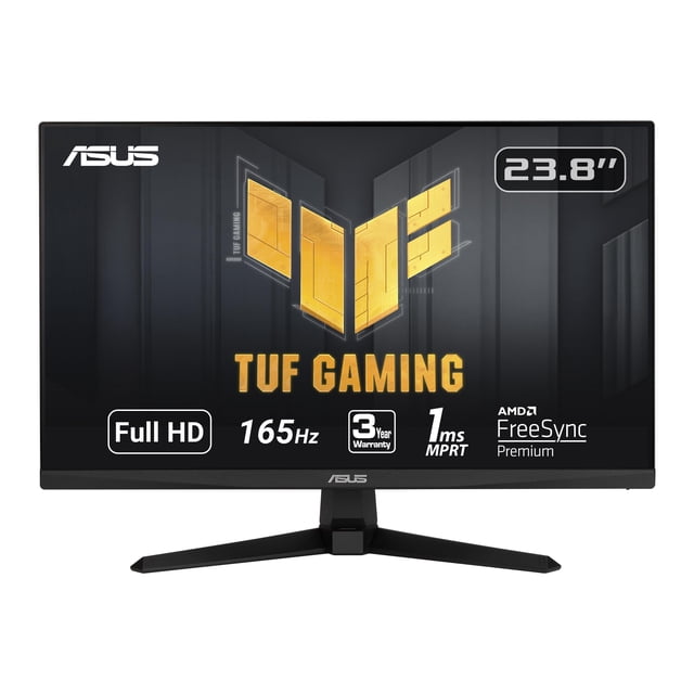 Monitor ASUS TUF Gaming 23,8” 1080P (VG247Q1A) - Full HD, 165 Hz (admite 144 Hz), 1 ms, desenfoque de movimiento extremadamente bajo, sincronización adaptativa, FreeSync Premium, Shadow Boost, parlant