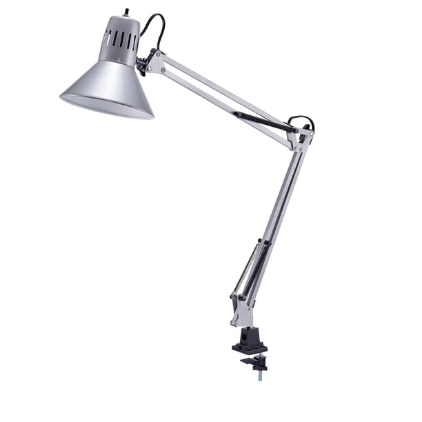 Lámpara de escritorio Bostitch Office VLF100-SLV con brazo oscilante con soporte de pinza