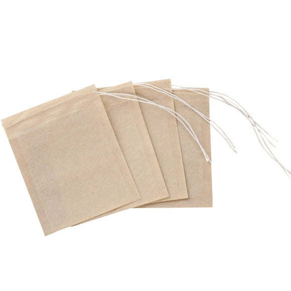 100pcs 5x7cm Drawstring Tea Bag Filter Paper Empty Tea Pouch Bags for Loose Leaf Tea Powder Herbs (Original Color)