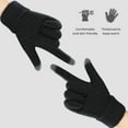 thumbnail image 4 of 1 Pair Women Men Autumn Winter Knitting Gloves Solid Color Thickened Ribbed Cuffs Ridding Gloves Windproof Gloves, 4 of 7