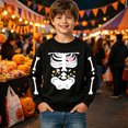 thumbnail image 2 of SJLDQY Boys' Halloween Sweatshirts Long Sleeve Crew Neck Sweatshirt Hallowmas Skeleton Graphic Casual Pullover Tops for Boys, 2 of 4