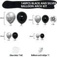 thumbnail image 2 of HH Black and Silver Balloon Arch Kit, 140Pcs Different Sizes inch Black Metallic Silver Balloons and Confetti Party Balloon Garland Kit for Birthday, Wedding, Graduation, Anniversary Decorations, 2 of 14