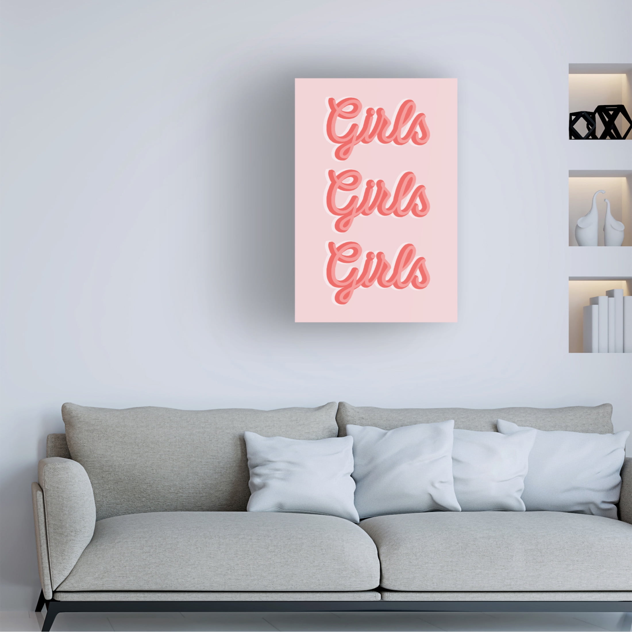 Trademark Fine Art Frankie KerrDineen Girls Girls Girls Canvas Wall Art