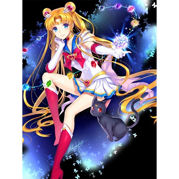 Cuadros Decorativos Punto de cruz completo 11CT algodón DIY Sailor Moon impreso bordado decoración del hogar JShteea Nuevos Originales