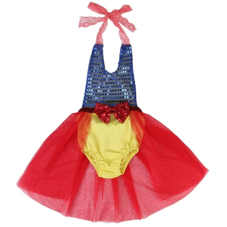

Tregren Baby Girls Summer Romper Halter Sequin Bow Mesh Tutu Dress