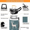 thumbnail image 4 of Deers Pines Trees Snow Sports Water Bottle Portable Travel Mug 32oz BPA Free Leak Proof Straw Transparent Tritan for Gym Yoga Cycling Camping, 4 of 7