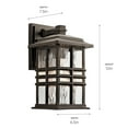 thumbnail image 2 of Kichler Beacon Square 12" 1 Light Olde Bronze Outdoor Wall Sconce with Clear Hammered Glass, 2 of 7