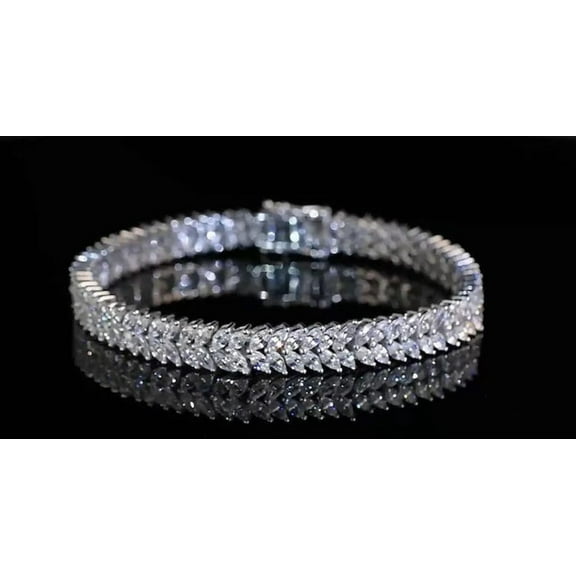 Moissanite Tennis Bracelet Double Row,Wedding Gifts For Love,Silver gold Jewelry,women