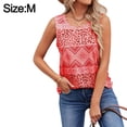 thumbnail image 2 of Women's Summer Sleeveless Tank Top Loose Round Neck Shirt Printed Casual Ethnic Top-M, 2 of 5
