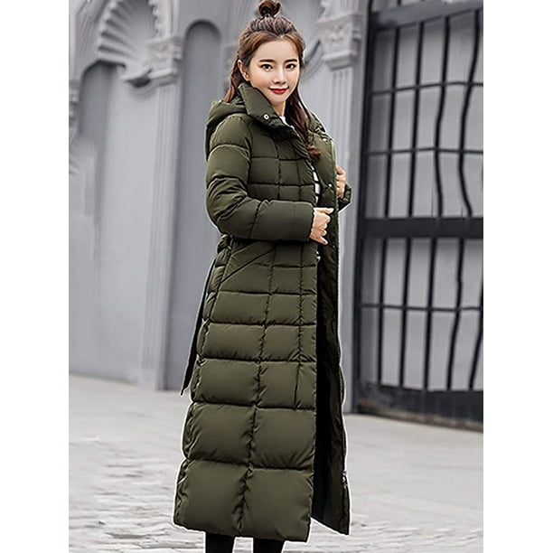 Women's Down Jacket Thickened Long Hooded Coat Outerwear Winter