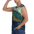 thumbnail image 3 of Balery Surfing Turtle Camisetas sin mangas para hombre, absorbe la humedad y protege contra el mal olor.-Large, 3 of 7