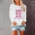 thumbnail image 2 of Awdenio Spring Winter Hoodie for Women Fashion 2025 Happy New Year Print Crewneck Long Sleeve Loose Sweatshirt Capless Tops, 2 of 4