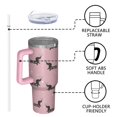thumbnail image 4 of OBREWU Cute Cartoon Dachshund Tumbler with Handle and Lid,Cute Cartoon Dachshund 40oz Double Wall Vacuum Insulated Tumbler,Cups Gift for Women and Men, 4 of 7