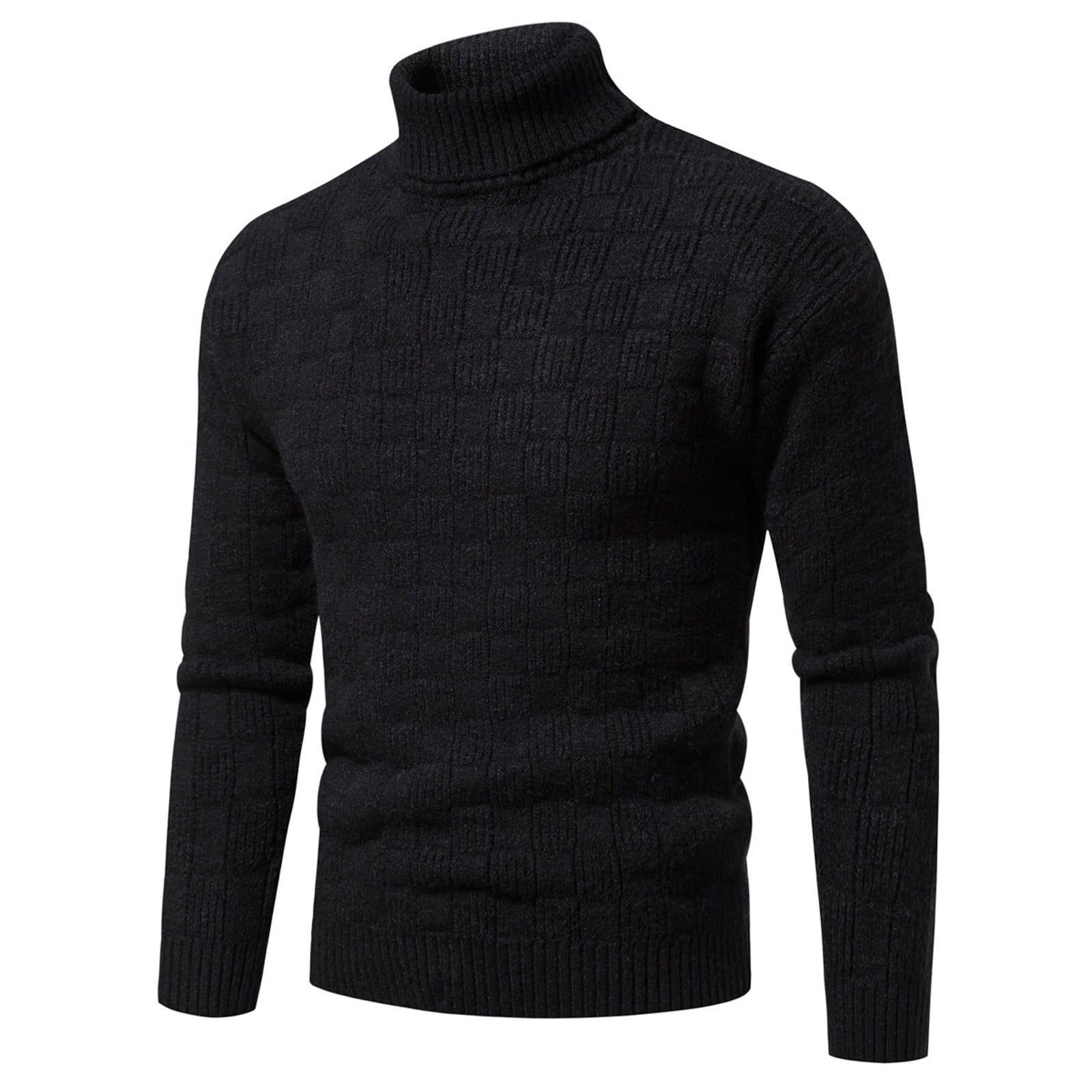 Sweaters For Mens Winter Fashion Casual Knitted Wool Turtleneck Solid ...