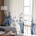 thumbnail image 4 of Thanksgiving Fall Sheer Curtains 84 Inches Long 2 Panels Set, Window Sheer Curtains for Living Room/Bedroom, Eucalyptus Blue White Harvest Pumpkin Light Filtering Rod Pocket Curtain 52'' x 84'' x 2, 4 of 7