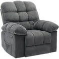 thumbnail image 7 of Manual Recliner Chair for Living Room, Ergonomic Fabric Accent Chair with Side Pockets, Breathable Upholstered Lazy Recliner Single Sofa with Steel Frame, Gray, 7 of 7