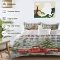 thumbnail image 3 of Merry Christmas Comforter Set California King Size, Xmas Tree Red Truck Snowflake Blue Soft Bedding Set for Man Woman, 4 Pieces Duvet Cover Set with Fitted Sheet, 2 Pillowcases, 3 of 9