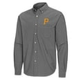 thumbnail image 2 of Men's Antigua Black Pittsburgh Pirates Porter Woven Long Sleeve Button-Down Shirt, 2 of 3