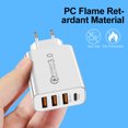 thumbnail image 5 of Cabezal De Adaptador De Carga Para Teléfono Inteligente 3Usb + Pd20W Cargador De Teléfono Tipo C Adaptador De Carga Para Teléfono Inteligente (Enchufe De La Ue Blanco), 5 of 5