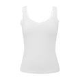 thumbnail image 3 of MSJUHEG camisole Workout Tops for Women Summer Tops for Women Ribbed Tank Tops Halter Top Womens Tops Spaghetti Strap Sleeveless Cami Blouse Lace Tank Top Summer Tops White 3XL, 3 of 9