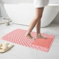thumbnail image 4 of Mecorevxz Square Shower Mat,15.75x 27.56 Inch Non Slip Bath Mat for Tub, Soft PVC Bathtub Mats with Drain Holes,Quick Drying Bathroom Stall Floor Mat,Bathroom Accessories Without Suction Cup,Pink, 4 of 7