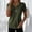 A_ Army Green, variant on Women's Summer Fashion Pullover Short Sleeve Top with Zipper, Casual Lightweight Daily Wear Blouse Black XL
