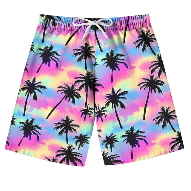 Odeerbi 7-14 Años Niños Pantalones Cortos de Hawaiano Pantalones de Baño En Seco Rápido Pantalones Cortos de Tabla de Playa Pantalones Cortos de Natación Deportivos de Cintura Ajustable