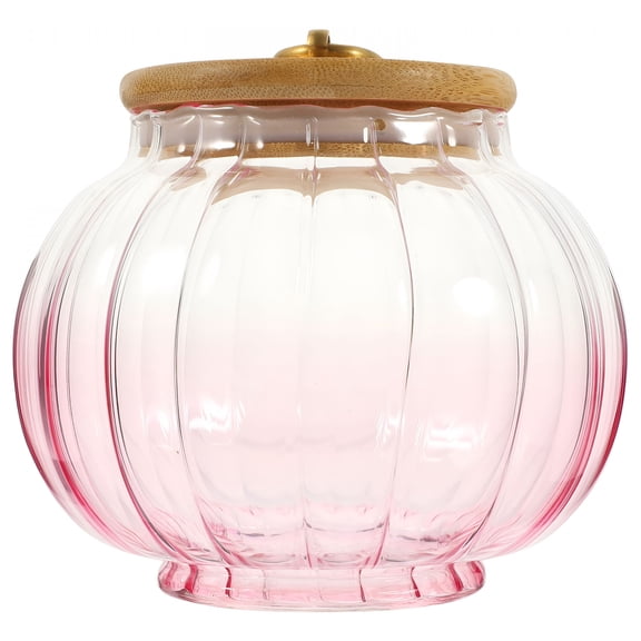 ACDANC 2026 New Tea Tin Canister Glass Storage Jar Granulated Sugar Jar 12.00X11.00X11.00Cm Pink,For Kitchens,Countertops,Pantries,Coffee Stations,Storage,Home Organization,Tea Sets