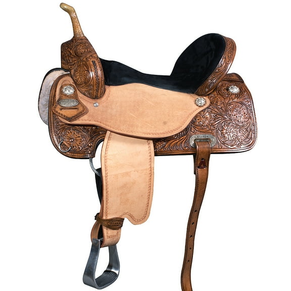 15 In Western Horse Saddle Hilason In American Leather Flex Tree Barrel Trail