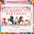 thumbnail image 2 of Floral Theme Horse Birthday Banner Western Style Display Pink Accents Horse Design Equestrian Party Backdrop for Birthday Party Girls Celebration Equestrian Event, 2 of 9