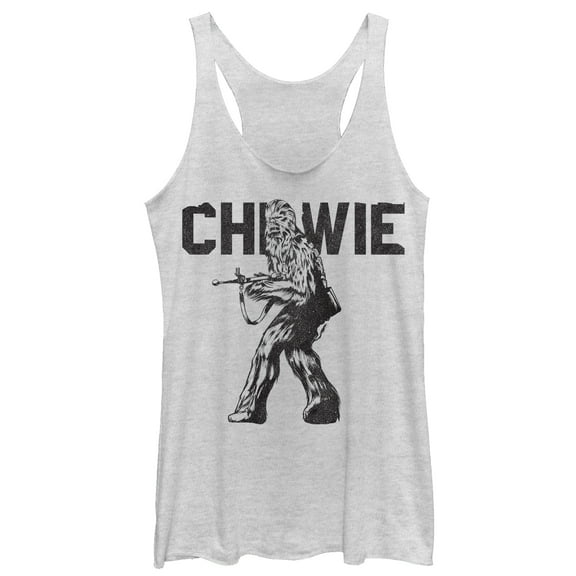 Women's Star Wars The Last Jedi Chewie Racerback Tank Top White Heather Medium