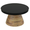 thumbnail image 3 of Inspire Modern Metal Solid Wood Round Coffee Table Black Walnut, 3 of 6