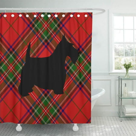 CYNLON Scottie Dog Bathroom Decor Bath Shower Curtain 60x72 inch