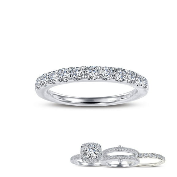 Lafonn Birthstone Sterling Silver Platinum Plated April Ring (0.51cts CTTW)