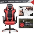 thumbnail image 2 of Furniwell Gaming Chair - High Back Computer Desk Chair with Headrest and Lumbar Support (Red), 2 of 16