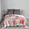 thumbnail image 6 of XMXT Throw Blanket, Skeleton Butterflies Rose Watercolor Machine Washable Blankets for Sofa, 80 x 60 inches, 6 of 9