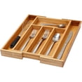 thumbnail image 2 of YBM Home Bamboo Expandable Utensil Drawer Organizer for Silverware, 2 of 5