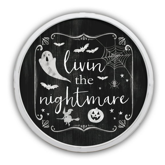 Creative Products Livin the Nightmare 20 x 20 Round White Framed Print