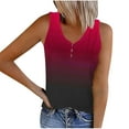 thumbnail image 2 of ALLLIST Summer Tops for Women Red Gradient V-Neck Button Sleeveless Tank Tops Girls Tank Tops XXXL, 2 of 5
