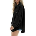thumbnail image 4 of Vedolay Light Jackets for Women Draped Open Front Cropped Cardigan Long Sleeve Outwear Black,XL, 4 of 5