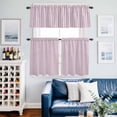 thumbnail image 2 of Purple Striped Kitchen Curtains Sets for Windows 36 Inch Length, Modern Simple Farmhouse Beige Vintage Rod Pocket Window Treatments Tier Curtains and Valances Set for Bedroom/Bathroom, 2 of 8