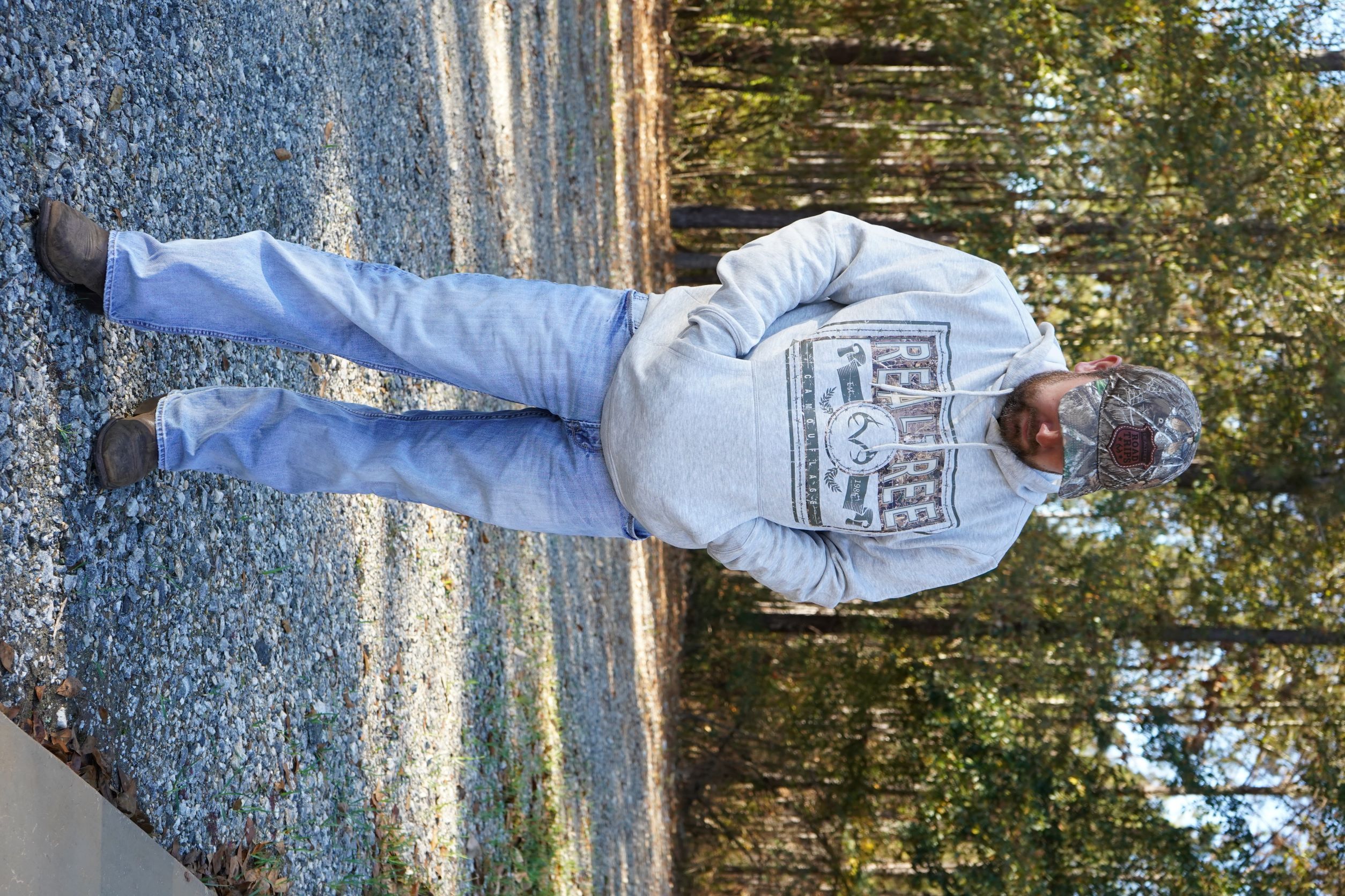 Realtree Heather Grey Warning V3 Men Graphic Hoodie