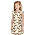 thumbnail image 1 of Fotbe Leopard Print Vestido de Dormir para Niñas de 3 a 10 Años, Mangas Cortas, Estilo Princesa, Pijama Camisón con Mangas Voladas-X-Large, 1 of 6