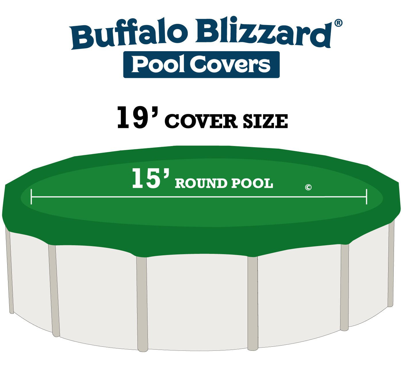15 Year Warranty Buffalo Blizzard Round RIPSTOPPER Swimming Pool Winter Cover 